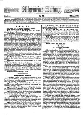 Allgemeine Zeitung Freitag 4. März 1864