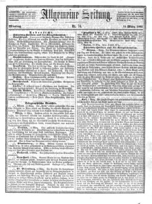 Allgemeine Zeitung Montag 14. März 1864