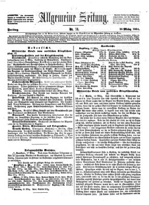 Allgemeine Zeitung Freitag 18. März 1864