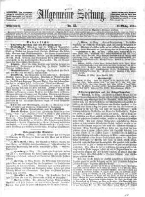 Allgemeine Zeitung Mittwoch 23. März 1864