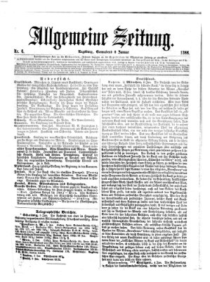 Allgemeine Zeitung Samstag 6. Januar 1866