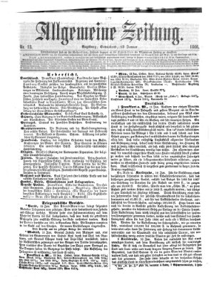 Allgemeine Zeitung Samstag 13. Januar 1866