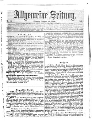 Allgemeine Zeitung Dienstag 16. Januar 1866