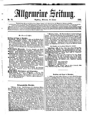 Allgemeine Zeitung Mittwoch 24. Januar 1866