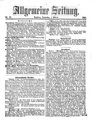 Allgemeine Zeitung Donnerstag 1. Februar 1866