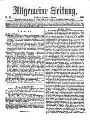 Allgemeine Zeitung Sonntag 4. Februar 1866