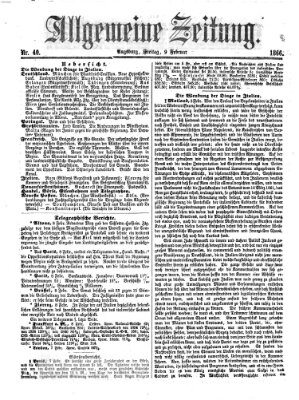 Allgemeine Zeitung Freitag 9. Februar 1866