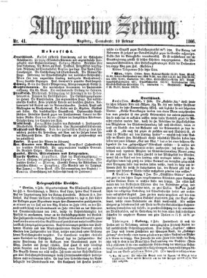 Allgemeine Zeitung Samstag 10. Februar 1866