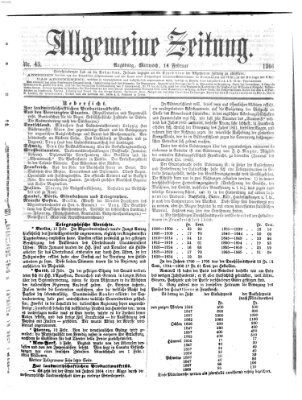 Allgemeine Zeitung Mittwoch 14. Februar 1866