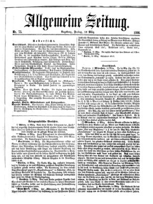 Allgemeine Zeitung Freitag 16. März 1866