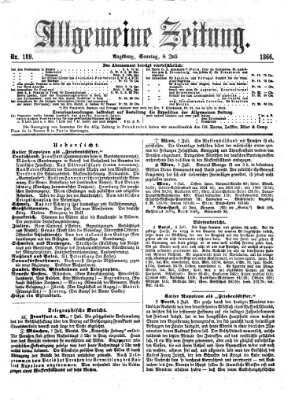 Allgemeine Zeitung Sonntag 8. Juli 1866