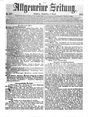 Allgemeine Zeitung Donnerstag 2. August 1866