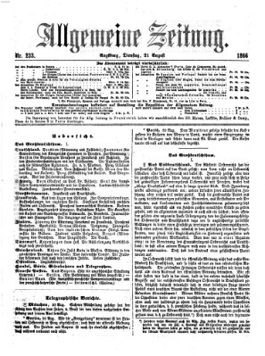 Allgemeine Zeitung Dienstag 21. August 1866
