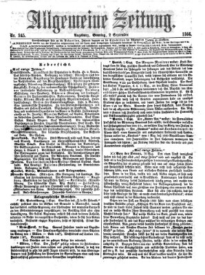 Allgemeine Zeitung Sonntag 2. September 1866