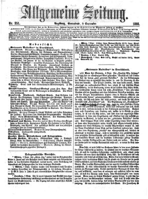 Allgemeine Zeitung Samstag 8. September 1866