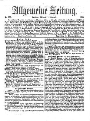 Allgemeine Zeitung Mittwoch 12. September 1866