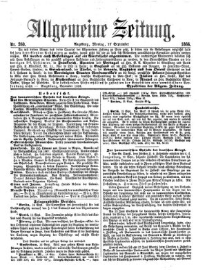 Allgemeine Zeitung Montag 17. September 1866