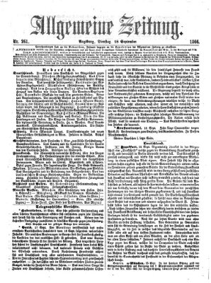 Allgemeine Zeitung Dienstag 18. September 1866