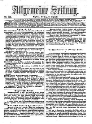 Allgemeine Zeitung Dienstag 25. September 1866