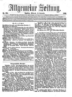 Allgemeine Zeitung Mittwoch 26. September 1866