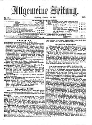 Allgemeine Zeitung Sonntag 14. Juli 1867