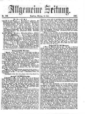 Allgemeine Zeitung Montag 15. Juli 1867