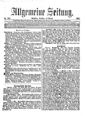 Allgemeine Zeitung Dienstag 13. August 1867