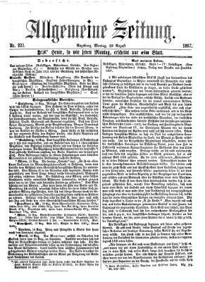 Allgemeine Zeitung Montag 19. August 1867