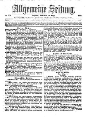 Allgemeine Zeitung Samstag 24. August 1867