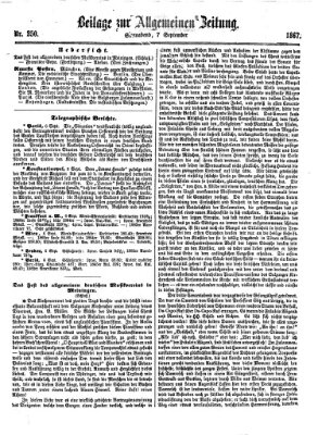 Allgemeine Zeitung Samstag 7. September 1867