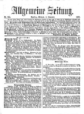 Allgemeine Zeitung Mittwoch 11. September 1867