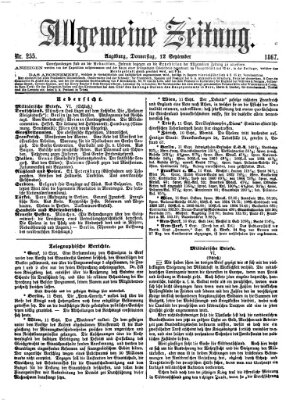 Allgemeine Zeitung Donnerstag 12. September 1867