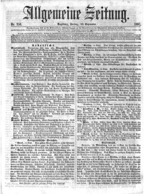 Allgemeine Zeitung Freitag 13. September 1867