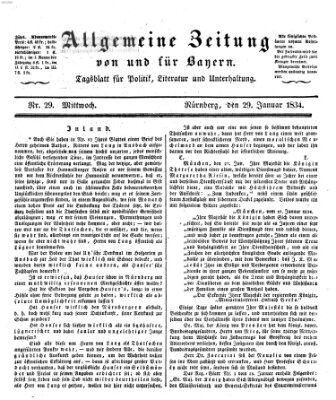 Allgemeine Zeitung von und für Bayern (Fränkischer Kurier) Mittwoch 29. Januar 1834