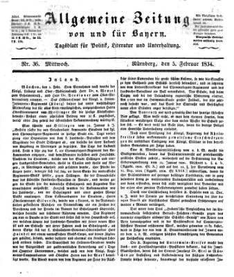 Allgemeine Zeitung von und für Bayern (Fränkischer Kurier) Mittwoch 5. Februar 1834