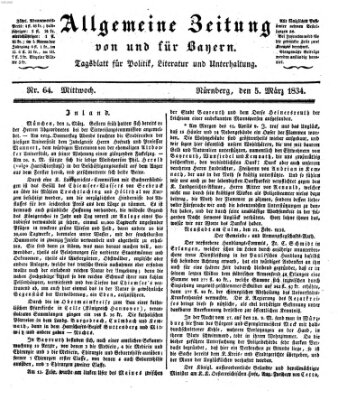 Allgemeine Zeitung von und für Bayern (Fränkischer Kurier) Mittwoch 5. März 1834