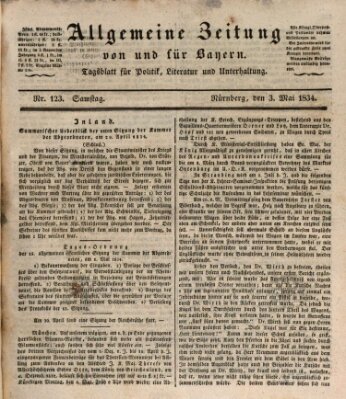 Allgemeine Zeitung von und für Bayern (Fränkischer Kurier) Samstag 3. Mai 1834