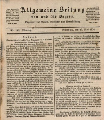 Allgemeine Zeitung von und für Bayern (Fränkischer Kurier) Montag 26. Mai 1834