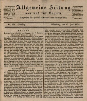 Allgemeine Zeitung von und für Bayern (Fränkischer Kurier) Dienstag 10. Juni 1834