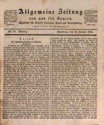 Allgemeine Zeitung von und für Bayern (Fränkischer Kurier) Montag 19. Januar 1835