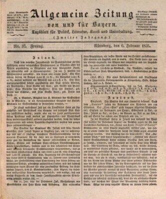 Allgemeine Zeitung von und für Bayern (Fränkischer Kurier) Freitag 6. Februar 1835