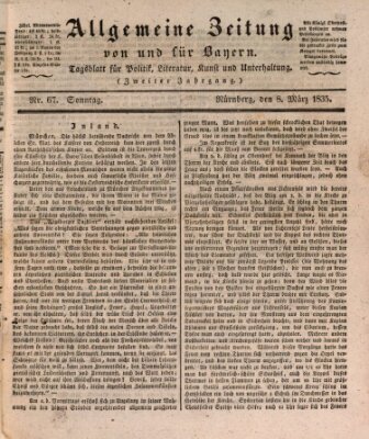 Allgemeine Zeitung von und für Bayern (Fränkischer Kurier) Sonntag 8. März 1835