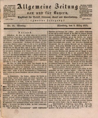 Allgemeine Zeitung von und für Bayern (Fränkischer Kurier) Montag 9. März 1835