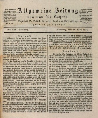 Allgemeine Zeitung von und für Bayern (Fränkischer Kurier) Mittwoch 29. April 1835