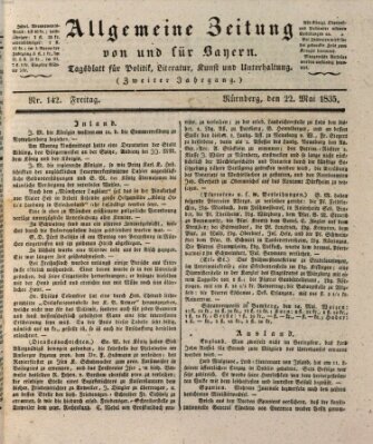 Allgemeine Zeitung von und für Bayern (Fränkischer Kurier) Freitag 22. Mai 1835