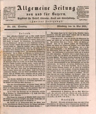 Allgemeine Zeitung von und für Bayern (Fränkischer Kurier) Sonntag 24. Mai 1835