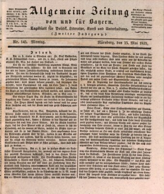 Allgemeine Zeitung von und für Bayern (Fränkischer Kurier) Montag 25. Mai 1835