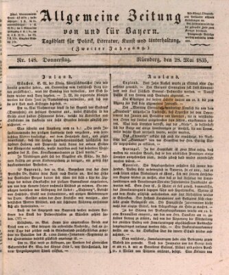 Allgemeine Zeitung von und für Bayern (Fränkischer Kurier) Donnerstag 28. Mai 1835