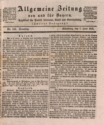 Allgemeine Zeitung von und für Bayern (Fränkischer Kurier) Sonntag 7. Juni 1835