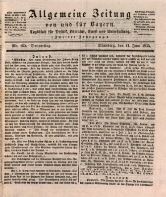 Allgemeine Zeitung von und für Bayern (Fränkischer Kurier) Donnerstag 11. Juni 1835